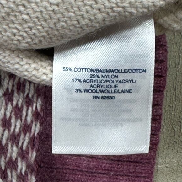 Lands End Sweater Womens Medium Cream Fair Isle Nordic Pullover Ski - Picture 7 of 9